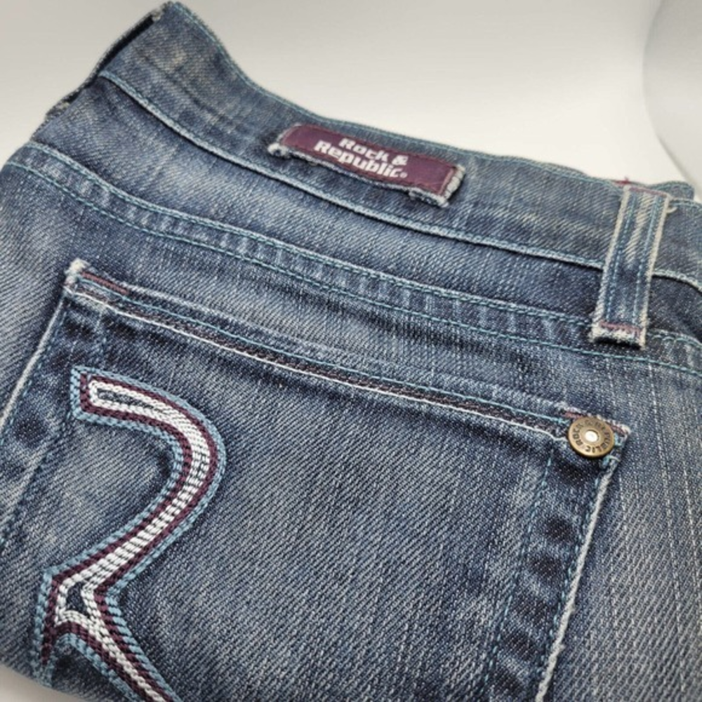 Rock & Republic Brand Women's Size‎ 27 Costello Jeans w/Pocket Embellishments